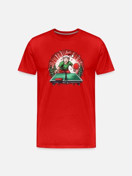Christmas Elf Ping Pong - Men's Premium Organic T-Shirt - red