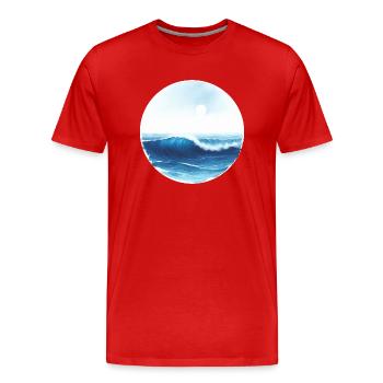 Ocean wave - Men's Premium Organic T-Shirt - red - Front - Damien (186cm)