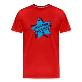 BESTER FAKTOR - Männer Premium Bio T-Shirt - Rot - Vorne - Damien (186cm)