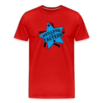 BEST FACTOR - Men's Premium Organic T-Shirt - red - Front - Damien (186cm)