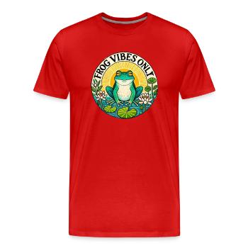 Nur Frosch-Vibes - Männer Premium Bio T-Shirt - Rot - Vorne - Damien (186cm)