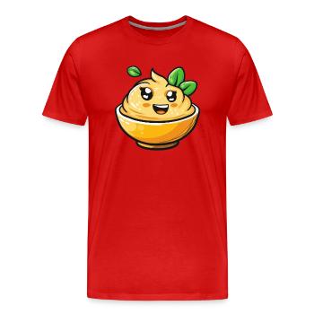 Funny Mustard Bowl Comic - Men's Premium Organic T-Shirt - red - Front - Damien (186cm)