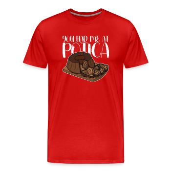 Potica Rollkuchen Slovenska Backen Bäcker - Männer Premium Bio T-Shirt - Rot - Vorne - Damien (186cm)
