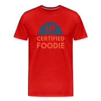 certified food lover food foodie - Men's Premium Organic T-Shirt - red - Front - Damien (186cm)