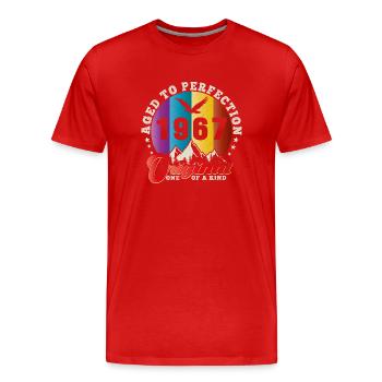 Perfection 1967 -57th Anniversary,Original - Men's Premium Organic T-Shirt - red - Front - Damien (186cm)
