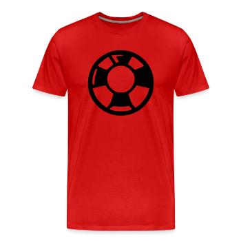 Rettungsboje - Männer Premium Bio T-Shirt - Rot - Vorne - Damien (186cm)
