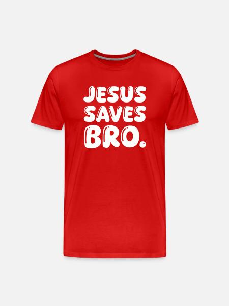 Jesus Saves Bro - Men's Premium Organic T-Shirt - red