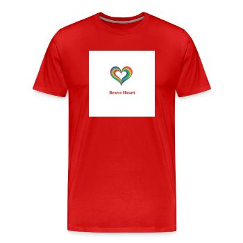 Buntes Herz - Männer Premium Bio T-Shirt - Rot - Vorne - Damien (186cm)