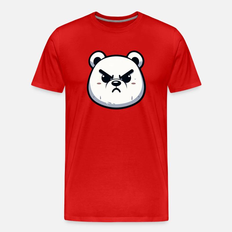 Wütendes Eisbär-Design - Männer Premium Bio T-Shirt - Rot