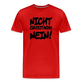 nicht nein - Männer Premium Bio T-Shirt - Rot - Vorne - Damien (186cm)
