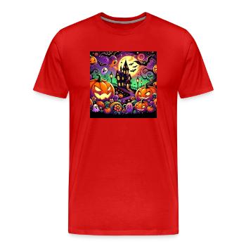 Halloween-Tag - Männer Premium Bio T-Shirt - Rot - Vorne - Damien (186cm)