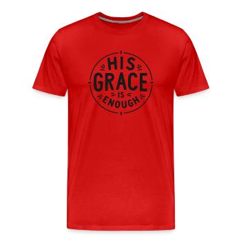 Seine Gnade ist genug - Männer Premium Bio T-Shirt - Rot - Vorne - Damien (186cm)