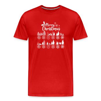 Boże Narodzenie Frohe Weihnachten - Männer Premium Bio T-Shirt - Rot - Vorne - Damien (186cm)