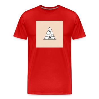 Beten - Männer Premium Bio T-Shirt - Rot - Vorne - Damien (186cm)
