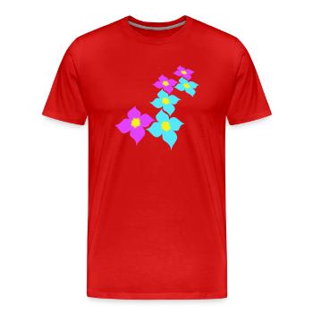 Beaucoup de jolies fleurs motif décoratif coloré belle - T-shirt bio Premium Homme - rouge - Devant - Damien (186cm)