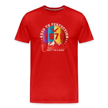 Perfektion 1979 -45-jähriges Jubiläum, Original - Männer Premium Bio T-Shirt - Rot - Vorne - Damien (186cm)