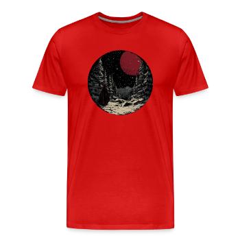 Mysticisme de la Nuit Rouge - T-shirt bio Premium Homme - rouge - Devant - Damien (186cm)