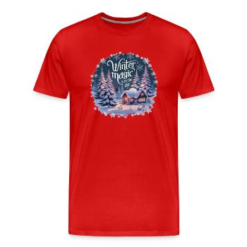 Winter Magic is in the Air – Winterlandschaft - Männer Premium Bio T-Shirt - Rot - Vorne - Damien (186cm)