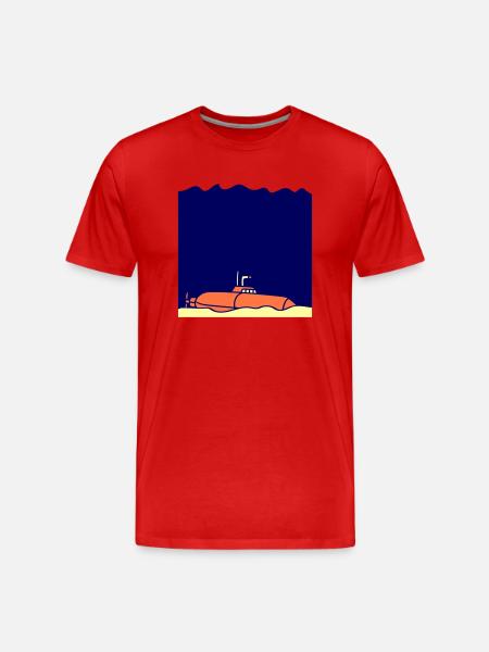 Submarine sunk ground grounded - Men's Premium Organic T-Shirt - red