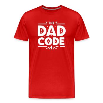 Le code du papa - T-shirt bio Premium Homme - rouge - Devant - Damien (186cm)