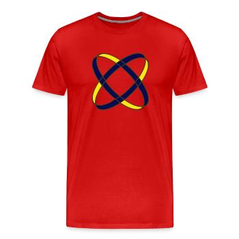 Deux anneaux - T-shirt bio Premium Homme - rouge - Devant - Damien (186cm)