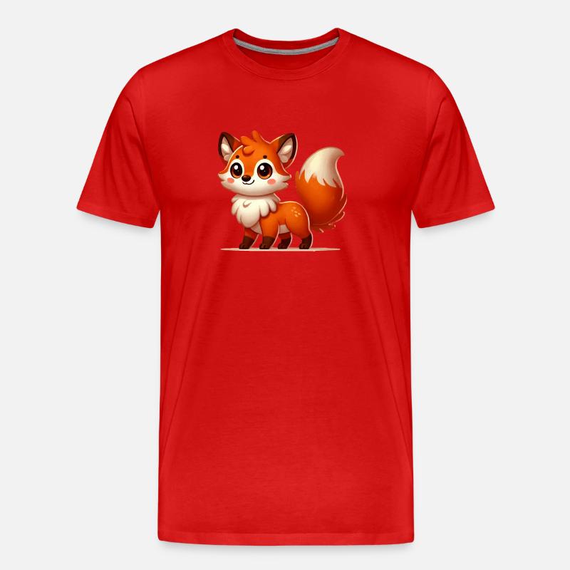 Fuchs Comic - Männer Premium Bio T-Shirt - Rot