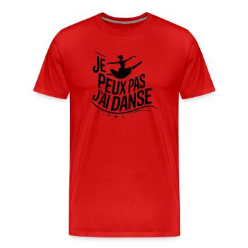 I can't I danced - Men's Premium Organic T-Shirt - red - Front - Damien (186cm)