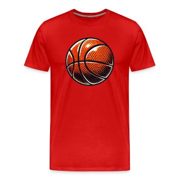 Basket-ball - T-shirt bio Premium Homme - rouge - Devant - Damien (186cm)