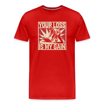 Chasse au trésor pour les vrais aventuriers - T-shirt bio Premium Homme - rouge - Devant - Damien (186cm)
