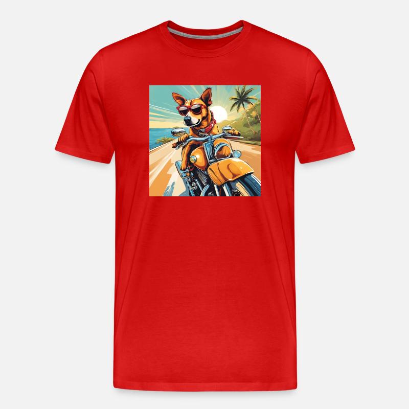 Dog - Männer Premium Bio T-Shirt - Rot