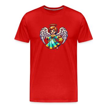 angel - Men's Premium Organic T-Shirt - red - Front - Damien (186cm)