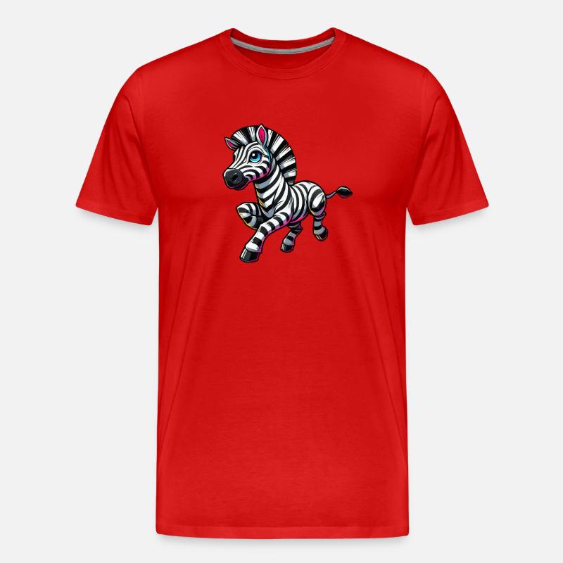 zebra comic - Männer Premium Bio T-Shirt - Rot