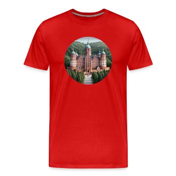 Heidelberger Schloss - T-shirt bio Premium Homme - rouge - Devant - Damien (186cm)