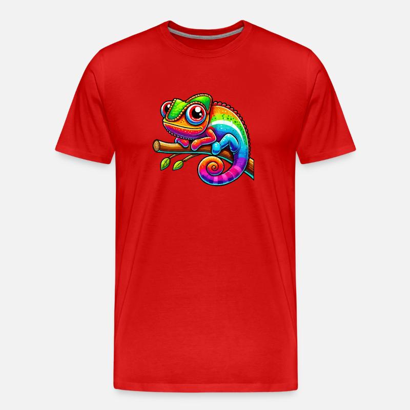 chamäleon comic - Männer Premium Bio T-Shirt - Rot