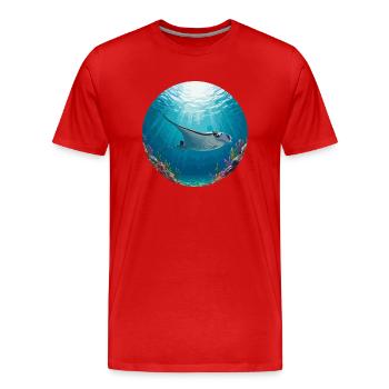 Manta ray in the sun - Men's Premium Organic T-Shirt - red - Front - Damien (186cm)