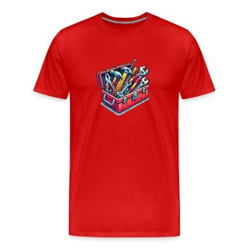 toolbox - Men's Premium Organic T-Shirt - red - Front - Damien (186cm)