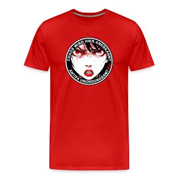 Bureau des troubles antifa - T-shirt bio Premium Homme - rouge - Devant - Damien (186cm)