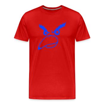 Corbeau oiseau Peeps Mal Cool Drôle Bande dessinée Humour Amusant - T-shirt bio Premium Homme - rouge - Devant - Damien (186cm)