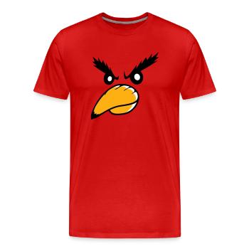 Corbeau oiseau Peeps Mal Cool Drôle Bande dessinée Humour Amusant - T-shirt bio Premium Homme - rouge - Devant - Damien (186cm)