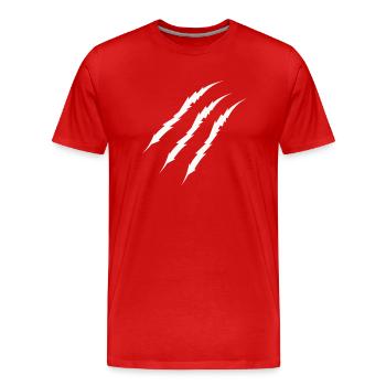 krallen - Männer Premium Bio T-Shirt - Rot - Vorne - Damien (186cm)