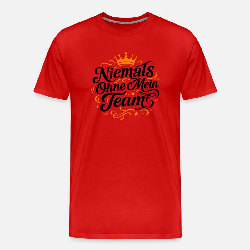 Mein Team Spruch - Männer Premium Bio T-Shirt - Rot