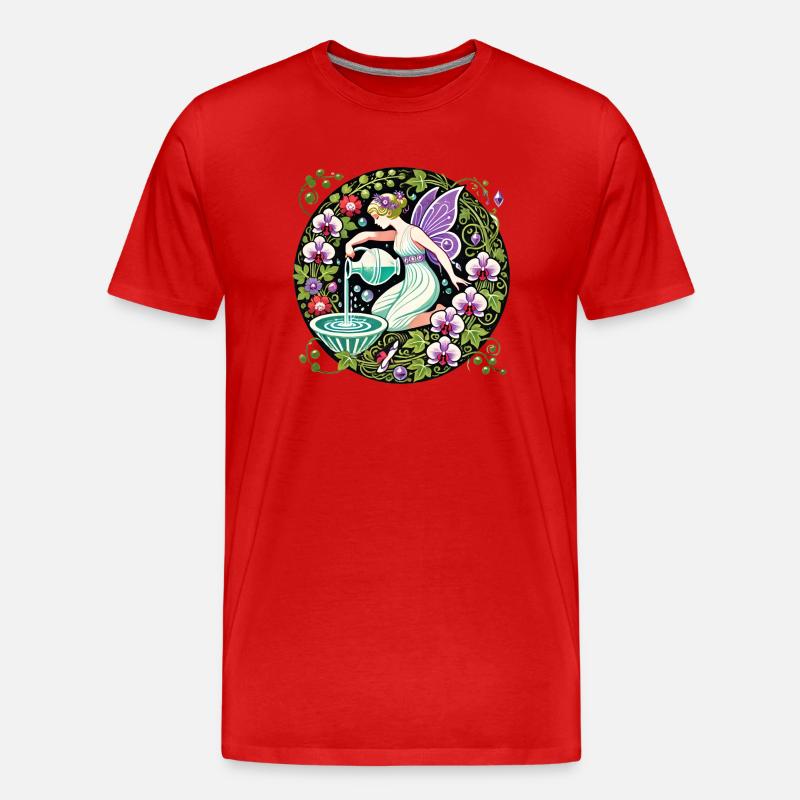 Wassermann Fee - Männer Premium Bio T-Shirt - Rot