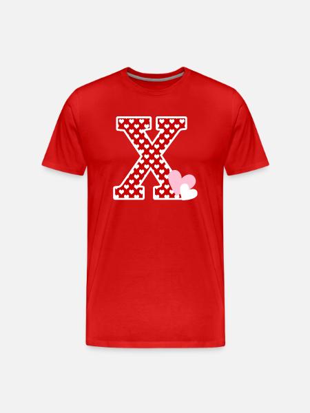 Letter x heart - Men's Premium Organic T-Shirt - red