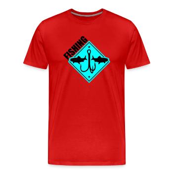 Pêche Pêche Hameçons - T-shirt bio Premium Homme - rouge - Devant - Damien (186cm)