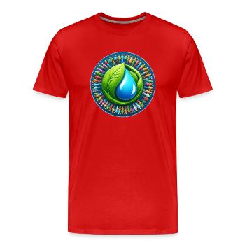 Logo Nature et Environnement - T-shirt bio Premium Homme - rouge - Devant - Damien (186cm)