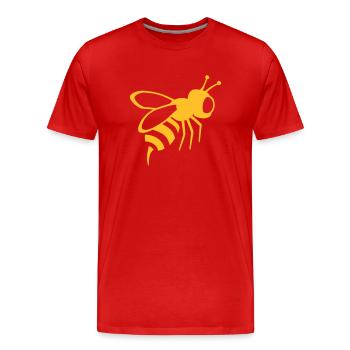 bee, wasp, insect - Men's Premium Organic T-Shirt - red - Front - Damien (186cm)