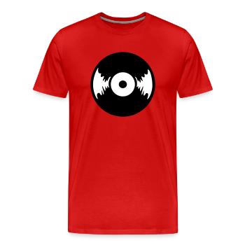 Schallplatte - Männer Premium Bio T-Shirt - Rot - Vorne - Damien (186cm)