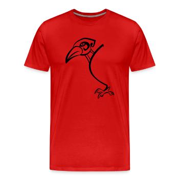 Halb Rabe - Männer Premium Bio T-Shirt - Rot - Vorne - Damien (186cm)