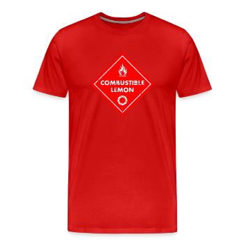 Combustible_lemon - Männer Premium Bio T-Shirt - Rot - Vorne - Damien (186cm)
