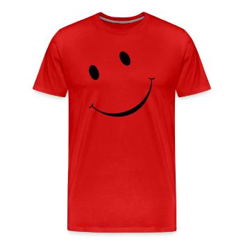 Smiley - Männer Premium Bio T-Shirt - Rot - Vorne - Damien (186cm)